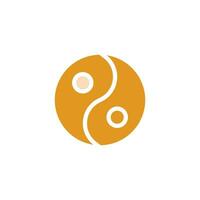 yin en yang icoon solide oranje geel kleur Chinese nieuw jaar symbool perfect. vector