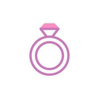 ring liefde icoon duotoon Purper roze stijl Valentijn illustratie symbool perfect. vector