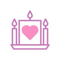 kaars liefde icoon duotoon Purper roze stijl Valentijn illustratie symbool perfect. vector