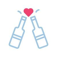 wijn liefde icoon duotoon blauw roze stijl Valentijn illustratie symbool perfect. vector