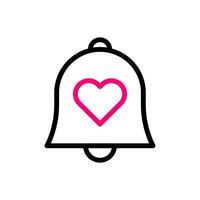 klok liefde icoon duokleur zwart roze stijl Valentijn illustratie symbool perfect. vector