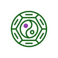 yin en yang icoon duotoon groen Purper kleur Chinese nieuw jaar symbool perfect. vector