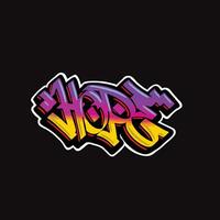 hoop woord tekst straat kunst graffiti taggen vector