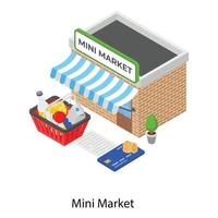 minimarkt gebouw vector