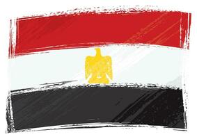 Egypte nationaal vlag gemaakt in grunge stijl vector