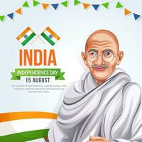 15 augustus gelukkig Indië onafhankelijkheid dag. creatief vector illustratie. poster, banier, sjabloon ontwerp.