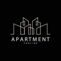 appartement gebouw logo, modern ontwerp stijl lijn vector symbool illustratie sjabloon