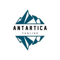 ijsberg logo, antarctica logo ontwerp, gemakkelijk natuur landschap vector illustratie sjabloon