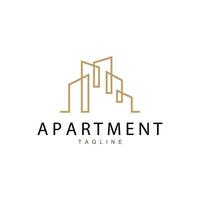 appartement gebouw logo, modern ontwerp stijl lijn vector symbool illustratie sjabloon