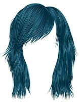 modieus vrouw haren blauw kleur . medium lengte . schoonheid stijl . realistisch 3d . vector