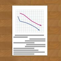 document met crisis rapporten. Infochart economie, infograph gegevens, vector illustratie