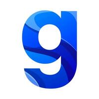 brief g blauw kleur helling logo ontwerp vector