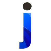 brief j blauw kleur helling logo ontwerp vector