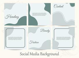 sociale media verhaal post feed sjabloon achtergrond in oceaanblauwe kleuren. banner mockup lay-out voor reizen, cosmetica, cosmetologie, schoonheid, mode, coach, spa, inhoud vector