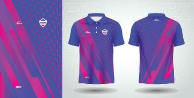 blauw Purper roze polo sport overhemd sublimatie Jersey sjabloon vector