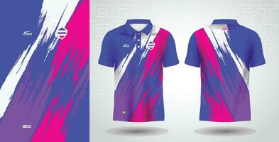 blauw Purper roze polo sport overhemd sublimatie Jersey sjabloon vector