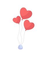 hartvormige ballon egale kleur vector item