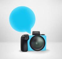 moderne digitale camera met tekstballon vector