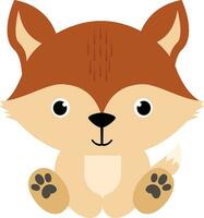 schattig zittend vos dier tekenfilm illustratie. vector