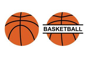basketbal bal monogram kader. sport vector illustratie
