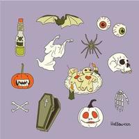 verzameling halloween-objecten. vector