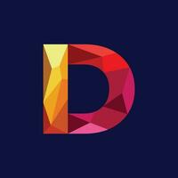 modern d alfabet meetkundig logo icoon vector