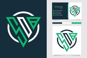 eerste brief s O b driehoek monogram modern logo groen en wit kleur vector