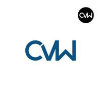 brief cvw monogram logo ontwerp vector