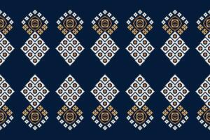 etnisch meetkundig kleding stof patroon kruis steek.ikat borduurwerk etnisch oosters pixel patroon blauw achtergrond. abstract,vector,illustratie. textuur,kleding,lijst,decoratie,motieven,zijde behang. vector