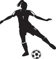 vrouw voetbal speler vector silhouet illustratie