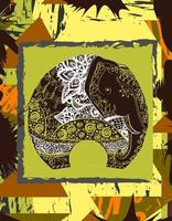 vectorillustratie met de olifant voor t-shirts, posters, kaarten en ander gebruik. boho chic. etnische stijl. vector