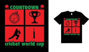 countdown krekel wereld kop typografie t overhemd ontwerp, wereld kop t overhemd ontwerp. vector