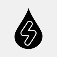 icoon water energie. ecologie en milieu elementen. pictogrammen in glyph stijl. mooi zo voor afdrukken, affiches, logo, infografieken, enz. vector