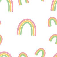 naadloos patroon tekenfilm regenboog. schattig dier behang voor textiel, geschenk inpakken papier vector