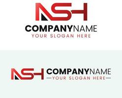 creatief monogram brief nsh logo ontwerp vector