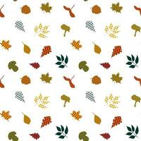 herfst patroon, bladeren, paddestoelen, eikel. vector