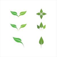 boomblad en plantenlogo's van groene boombladecologie vector