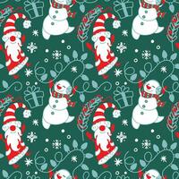 Kerstmis patroon voor kleding stof, inpakken, textiel, behang, kleding. vector. de kerstman claus, sneeuwman vector
