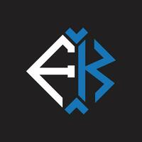 fk brief logo ontwerp.fk creatief eerste fk brief logo ontwerp. fk creatief initialen brief logo concept. vector