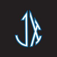 jx brief logo ontwerp.jx creatief eerste jx brief logo ontwerp. jx creatief initialen brief logo concept. vector