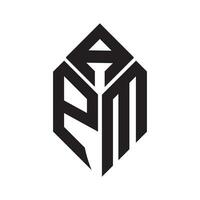 apm brief logo ontwerp.apm creatief eerste apm brief logo ontwerp. apm creatief initialen brief logo concept. vector