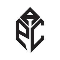apc brief logo ontwerp.apc creatief eerste apc brief logo ontwerp. apc creatief initialen brief logo concept. vector