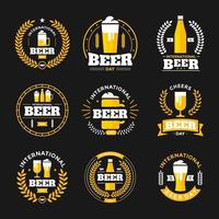 internationale bierdag badge set vector