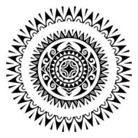 ronde tatoeëren meetkundig ornament Maori stijl. zwart en wit vector
