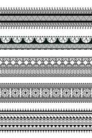 reeks van Maori polynesisch tatoeëren armbanden grens. tribal mouw naadloos patroon vector. samoa armband tatoeëren ontwerp voor arm of voet. vector