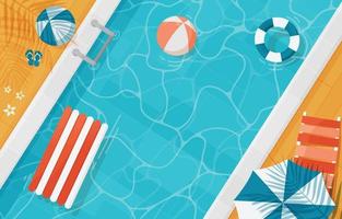 zwembad in de zomer vector