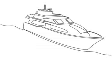 doorlopende lijntekening van cruiseschip vakantie concept vectorillustratie vector