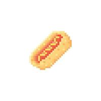 illustratie vector grafisch van hotdog in pixel kunst stijl