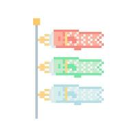 illustratie vector grafisch van koinobori in pixel kunst stijl