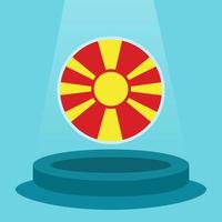 vlag van macedonië op het podium. eenvoudige minimalistische platte ontwerpstijl. klaar voor gebruik voor het voetbalevenement etc. vector